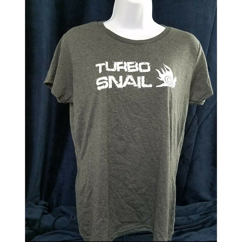 Turbo Snail T-shirt Ladies Medium Anvil Gray